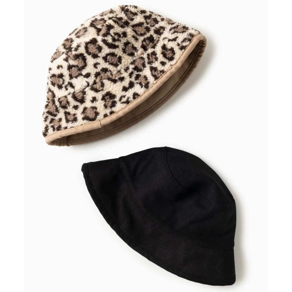 Look by M Leopard Reversible Bucket Black Hat (Women's) | Mar-Lou Shoes