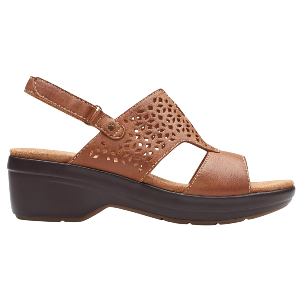 Clarks Tuleah Sun Tan Leather Sandal (Women's) | Mar-Lou Shoes