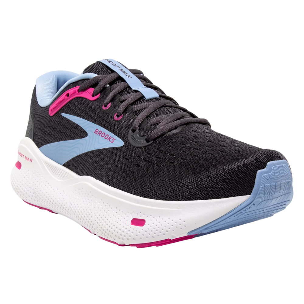 Brooks Ghost Max Ebony/Open Air/Lilac Rose Running Shoe (Women's) | Mar-Lou Shoes
