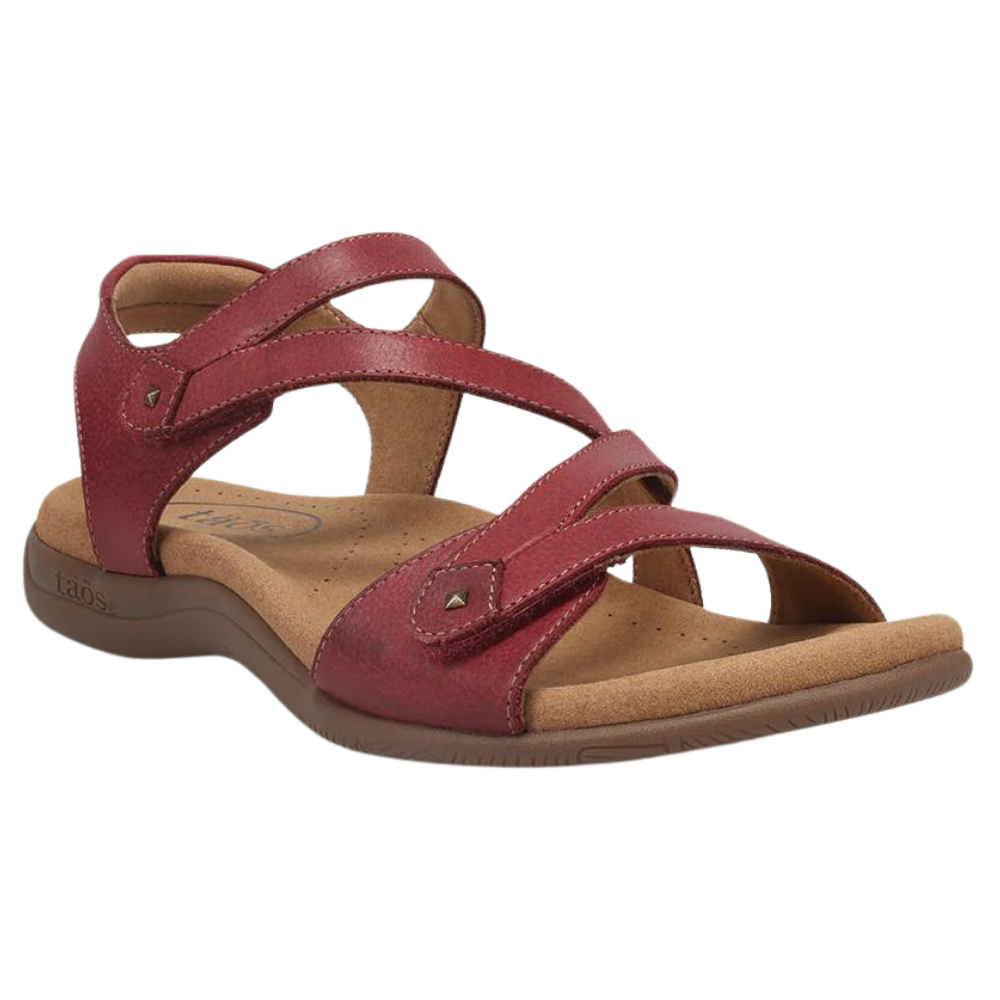 Taos Big Time Cranberry Leather Sandal (Women's) | Mar-Lou Shoes