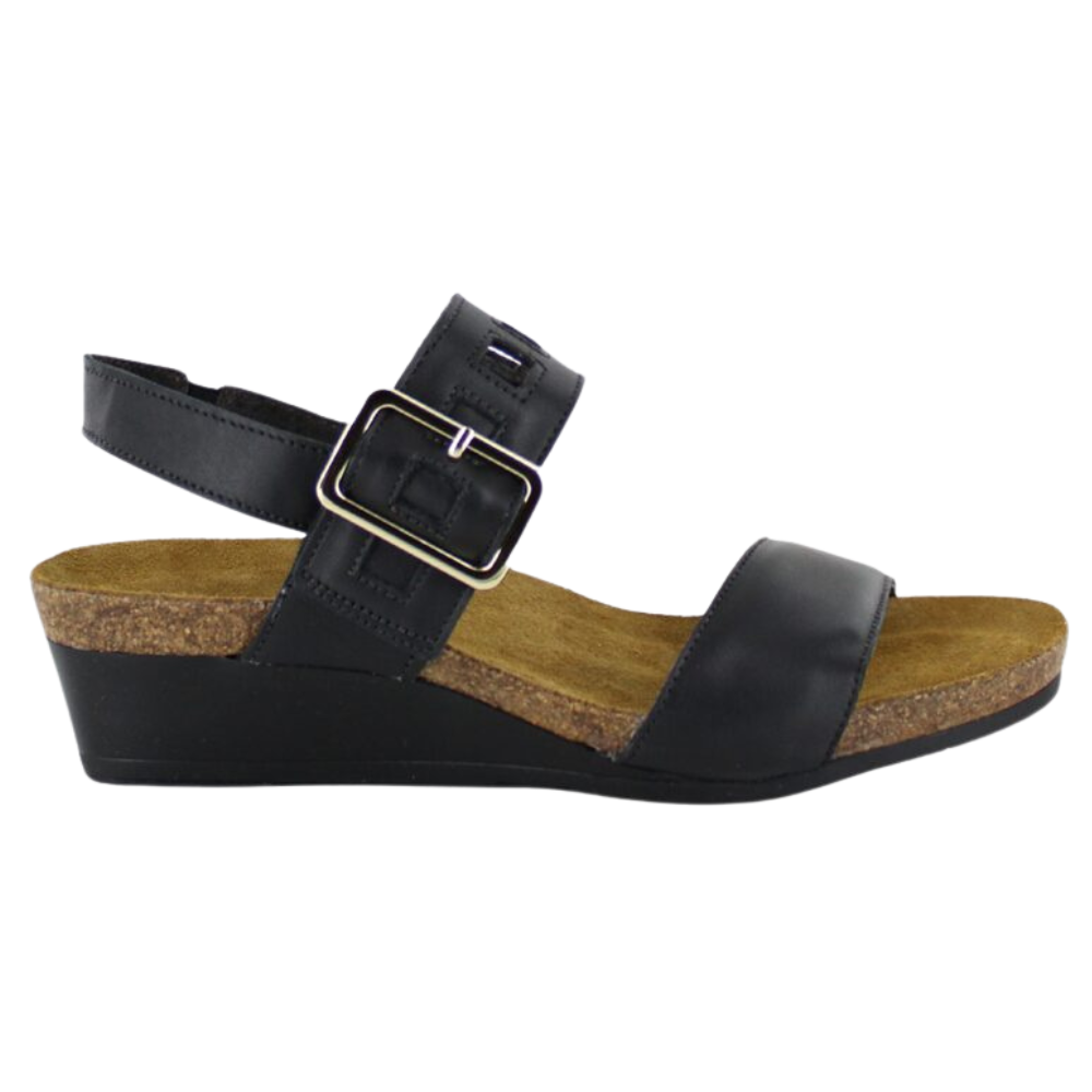 Naot Dynasty Jet Black Leather Sandal (Women's) | Mar-Lou Shoes