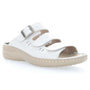 Propét Breezy Walker Slide White Onyx Leather Sandal (Women's)