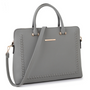 Dasein Briefcase with Stitching Design in Front Dark Grey (Women's)