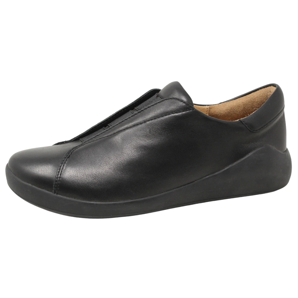 Ziera Yass Black Leather Elastic Flat Shoe (Women's) - XF / 42 Ziera Yass Black Leather Elastic Flat Shoe (Women's) - XF / 42