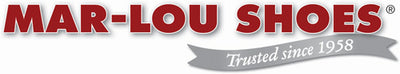 Mar-Lou Shoes logo with red text and gray banner