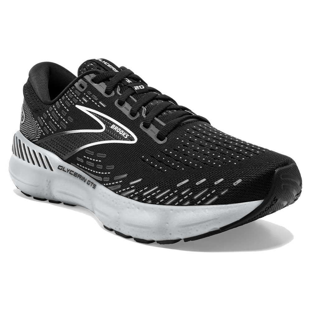 Brooks Glycerin GTS 20 Athletic Shoe Black/White/Alloy (Women's) | Mar-Lou Shoes