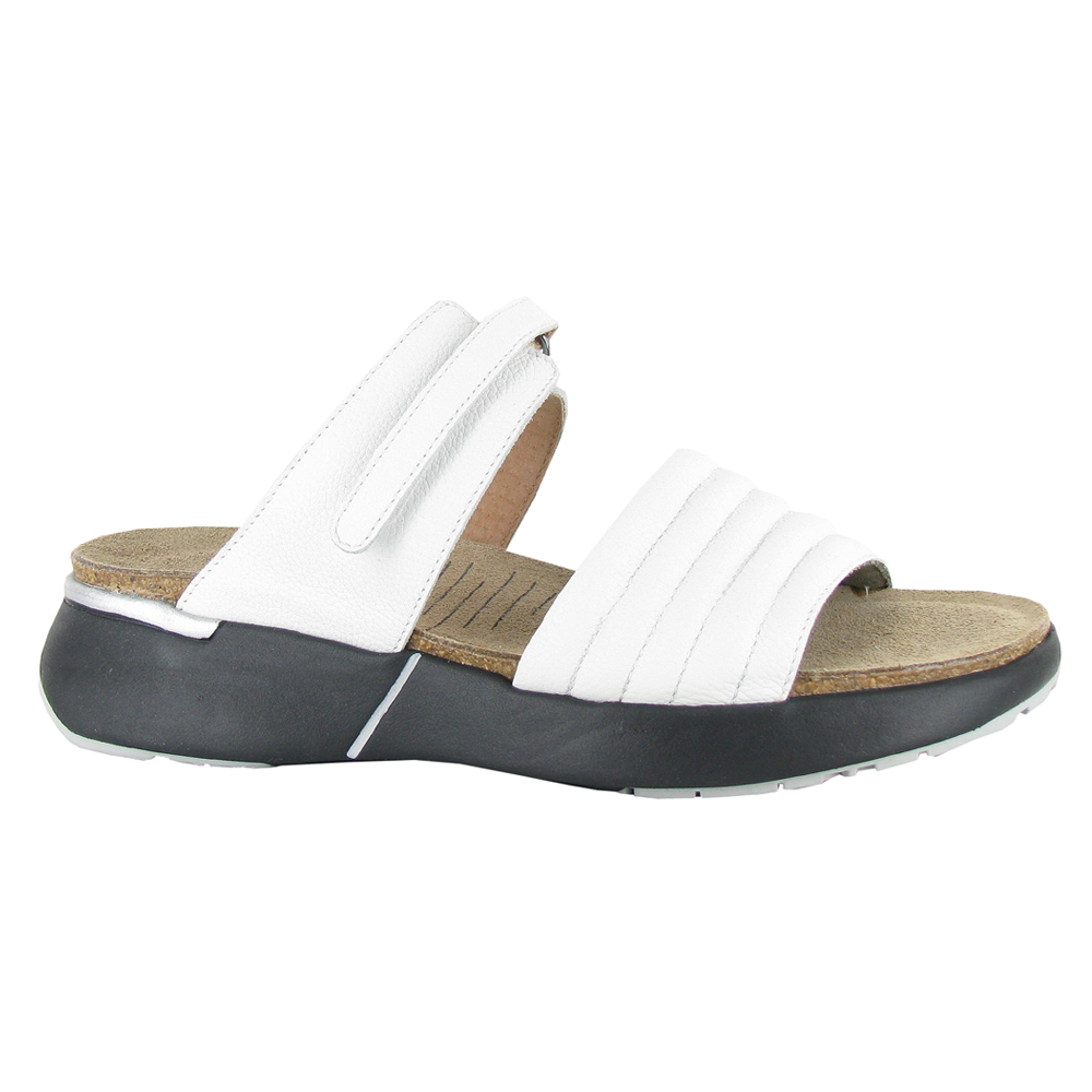 Naot Vesta Slide Sandal Soft White Leather (Women's) | Mar-Lou Shoes
