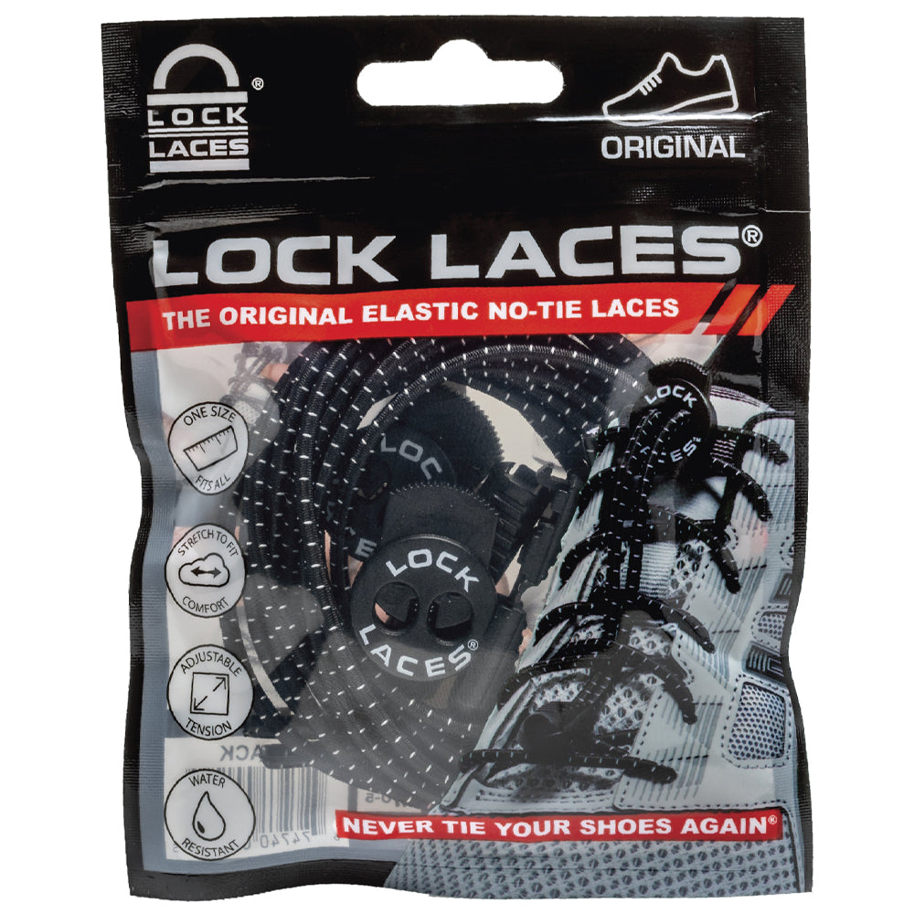 Lock Laces® No Tie Black Laces | Mar-Lou Shoes
