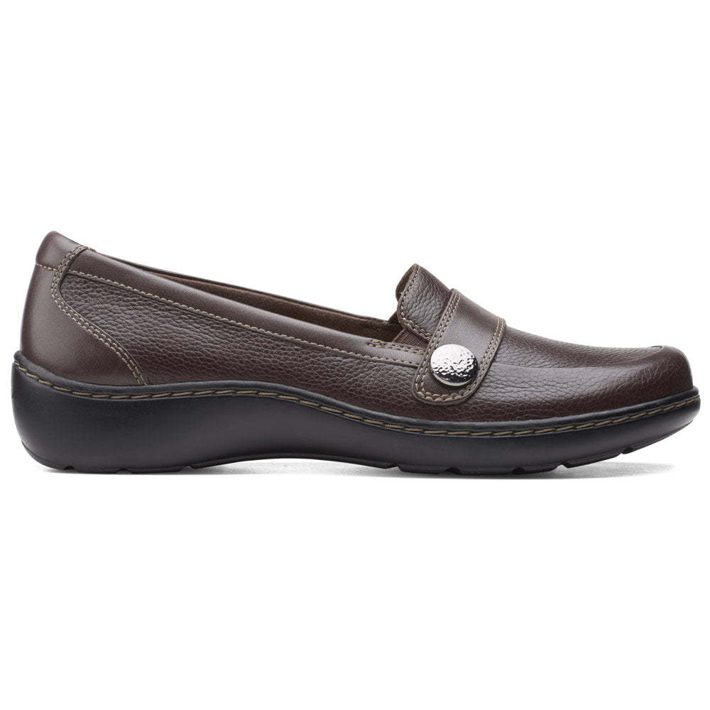Clarks Cora Daisy Loafer Brown Tumbled Leather (Women's) | Mar-Lou Shoes
