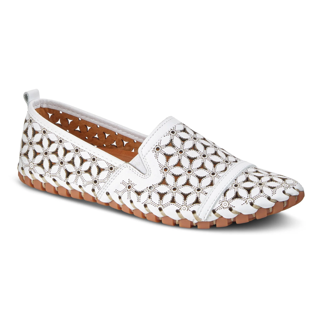 Spring Step Flowerflow Shoe White Leather (Women's) | Mar-Lou Shoes
