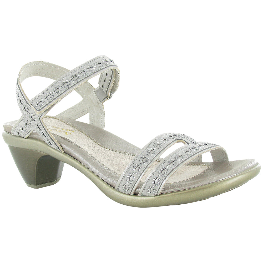 Naot Idol Sandal in Grey Stone Leather at Mar-Lou Shoes