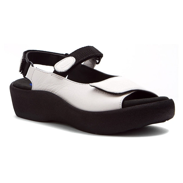 Jewel Sandal in White Leather - Mar-Lou Shoes