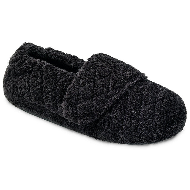 Acorn Spa Wrap Slippers in Black at Mar-Lou Shoes