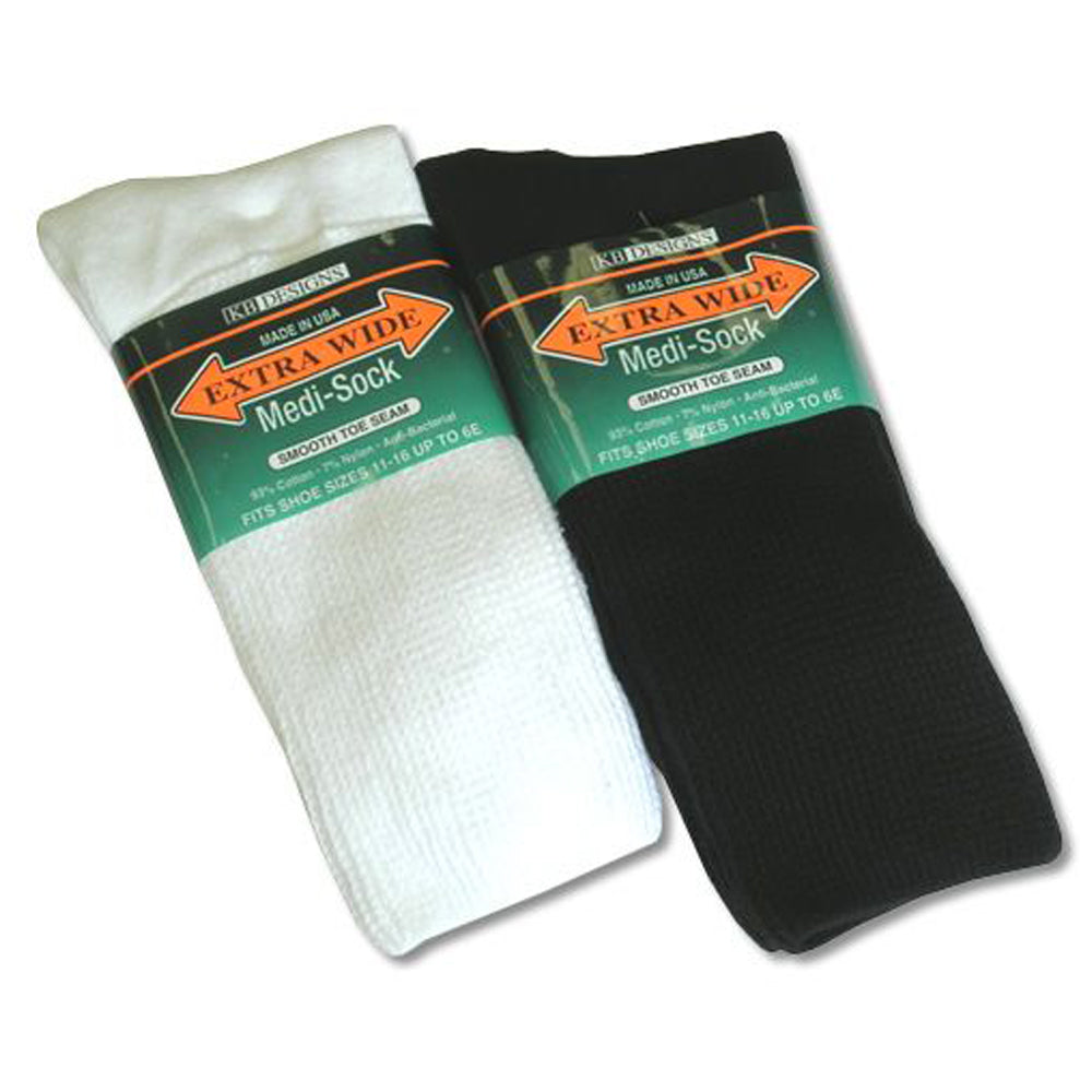 Extra Wide Sock Company Unisex Medical Extra Wide Sock White Size 8-11 | Mar-Lou Shoes
