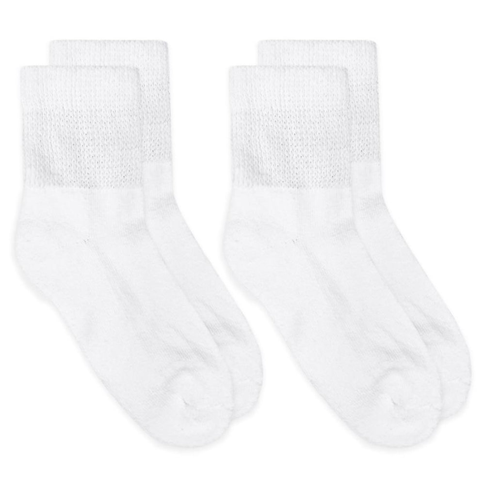 Jefferies Socks Non-Binding Quarter Socks 2 Pair Pack Large White | Mar-Lou Shoes