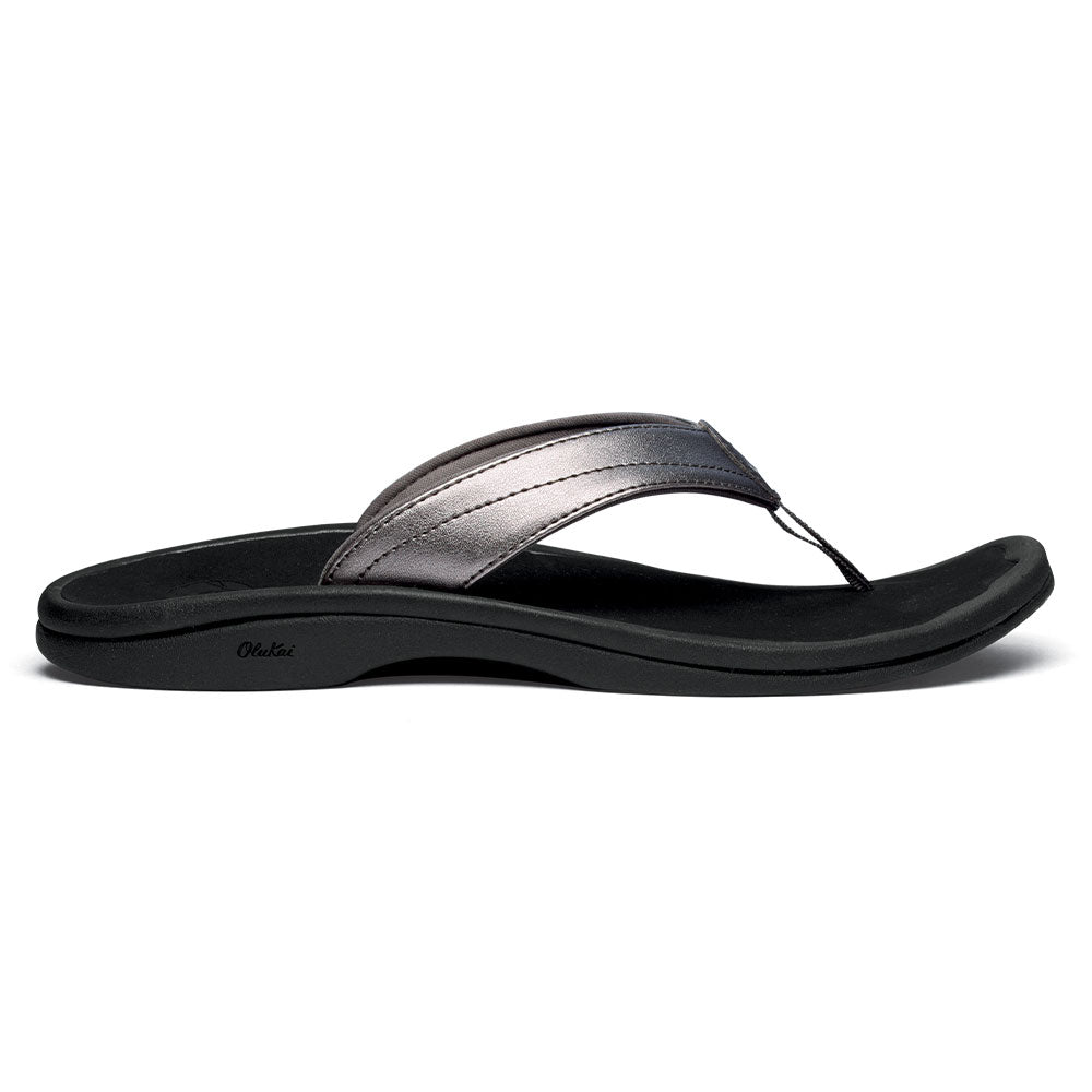 OluKai 'Ohana Flip Flop Sandal Pewter / Black (Women's) | Mar-Lou Shoes