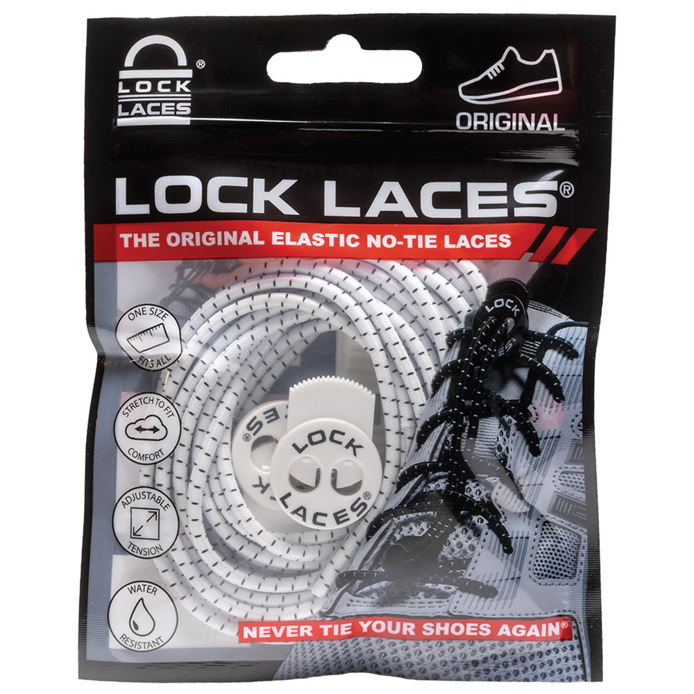 Lock Laces® No Tie White Laces | Mar-Lou Shoes
