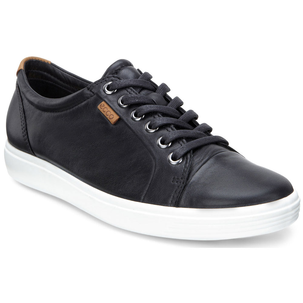 ECCO Women's Soft 7 Sneaker in Black Leather at Mar-Lou Shoes