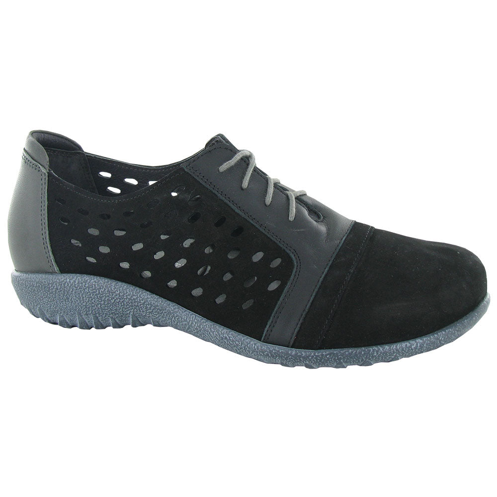 Naot Lalo in Black Nubick at Mar-Lou Shoes