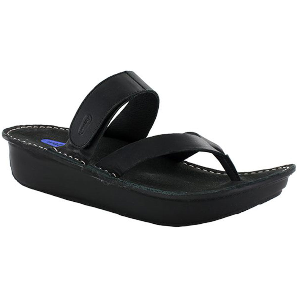 Tahiti Sandal in Black Mighty Leather - Mar-Lou Shoes