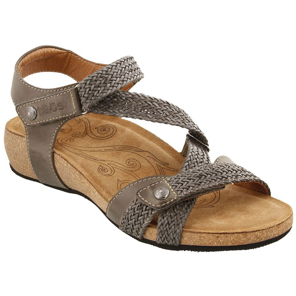 Taos Trulie Sandal in Dark Grey Leather at Mar-Lou Shoes