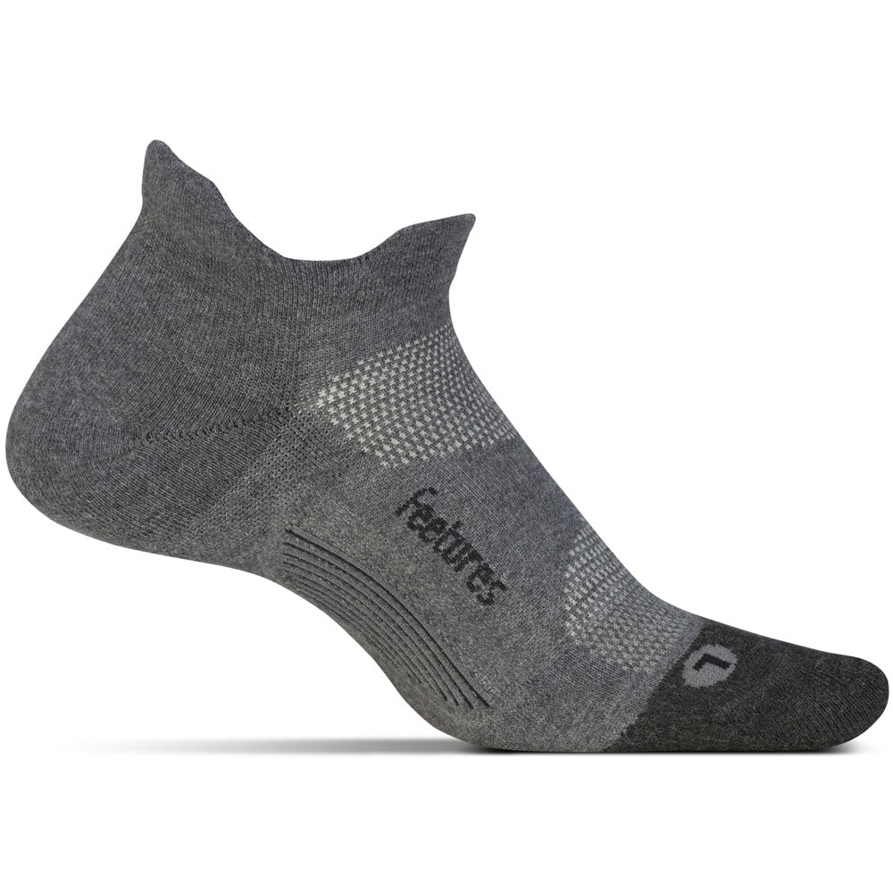 Feetures Unisex Elite Max Cushion No Show Tab Socks in Grey | Mar-Lou Shoes