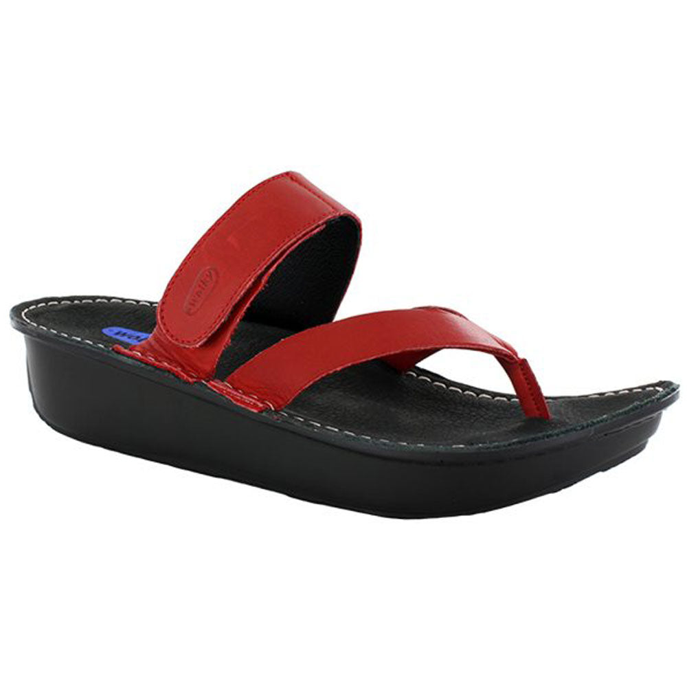 Tahiti Sandal in Red Mighty Leather - Mar-Lou Shoes