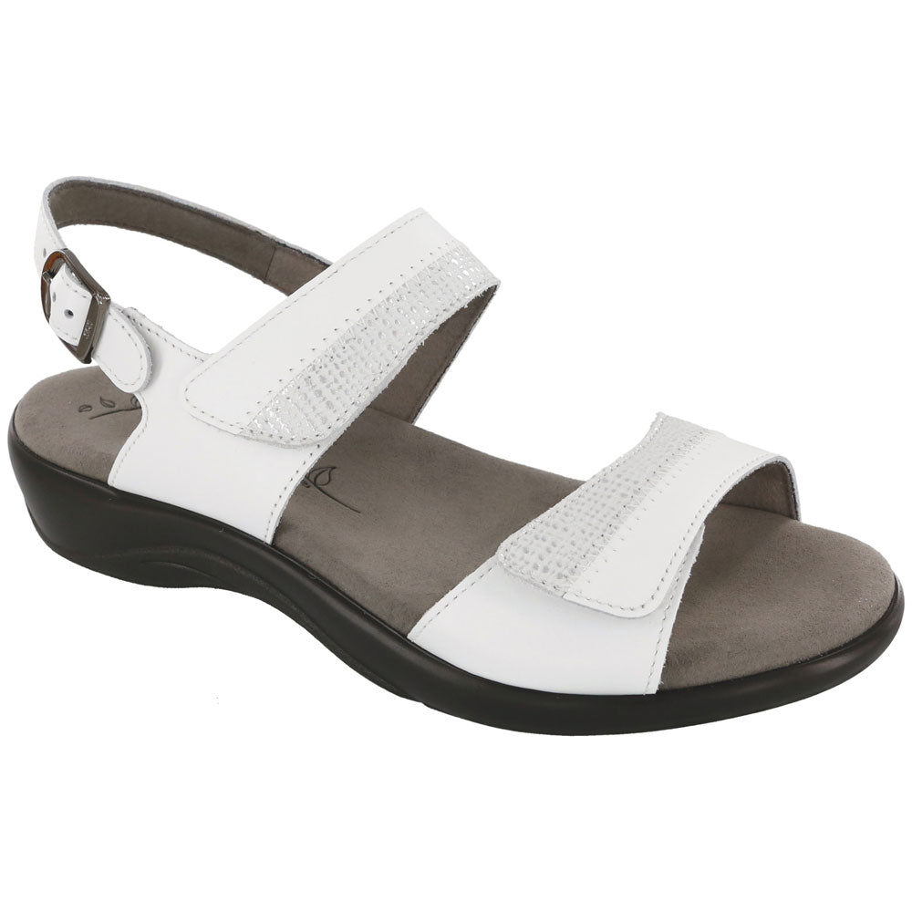 SAS Nudu Sandal in White Midnight Leather at Mar-Lou Shoes